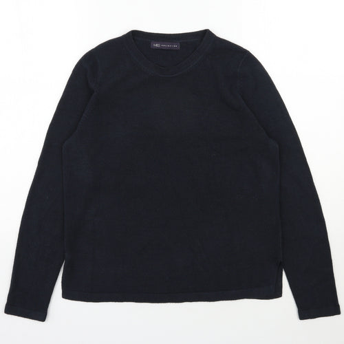 Marks and Spencer Womens Blue Round Neck  Acrylic Pullover Jumper Size 12