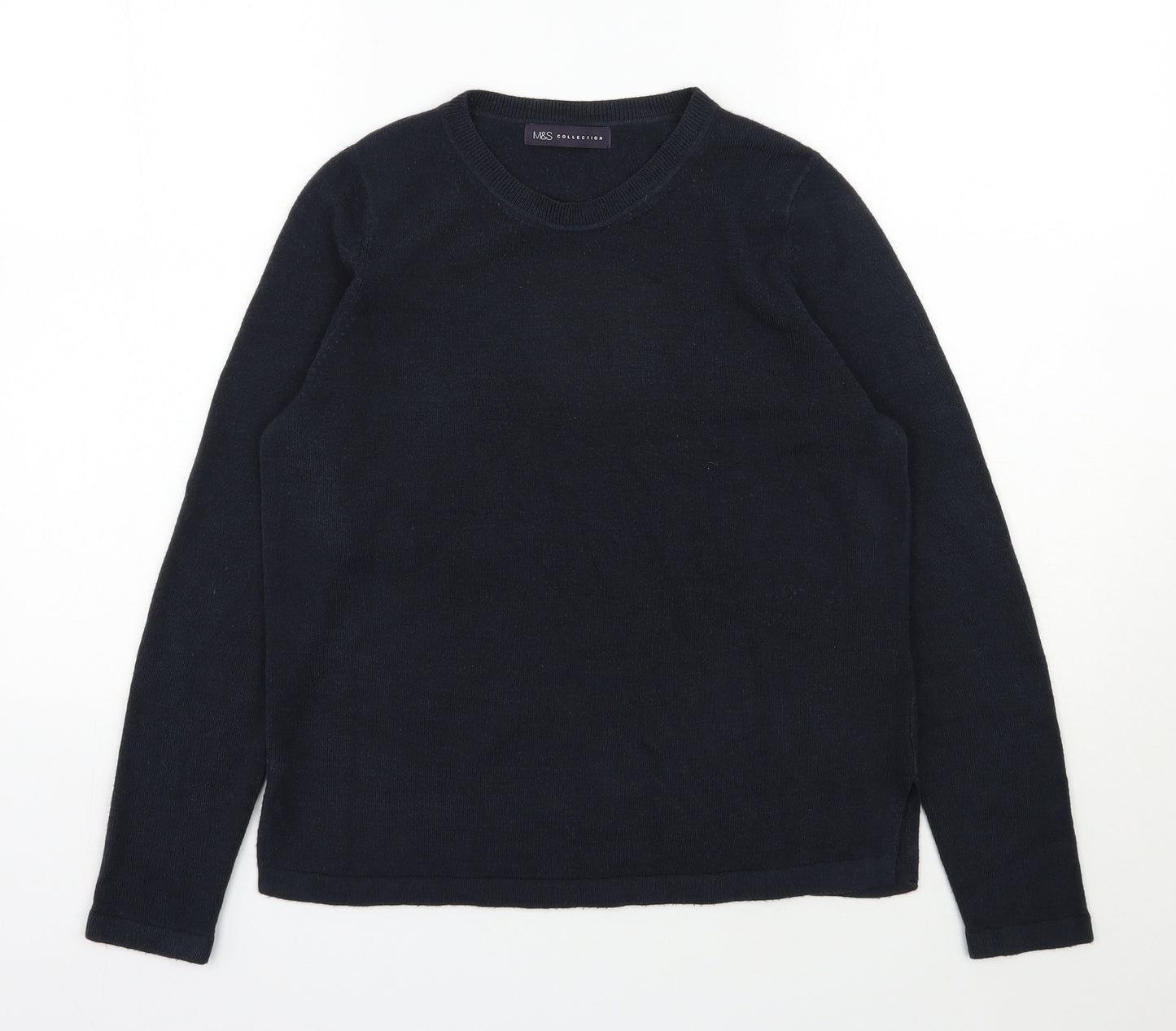 Marks and Spencer Womens Blue Round Neck  Acrylic Pullover Jumper Size 12