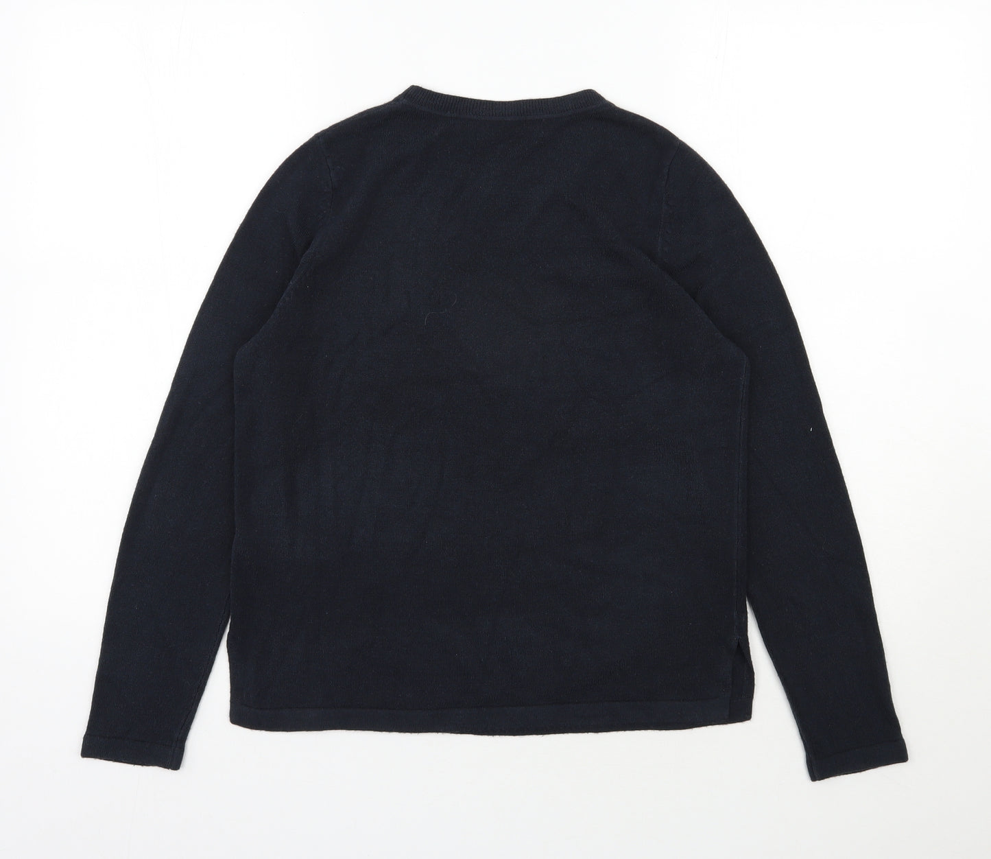 Marks and Spencer Womens Blue Round Neck  Acrylic Pullover Jumper Size 12
