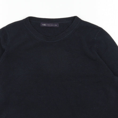 Marks and Spencer Womens Blue Round Neck  Acrylic Pullover Jumper Size 12