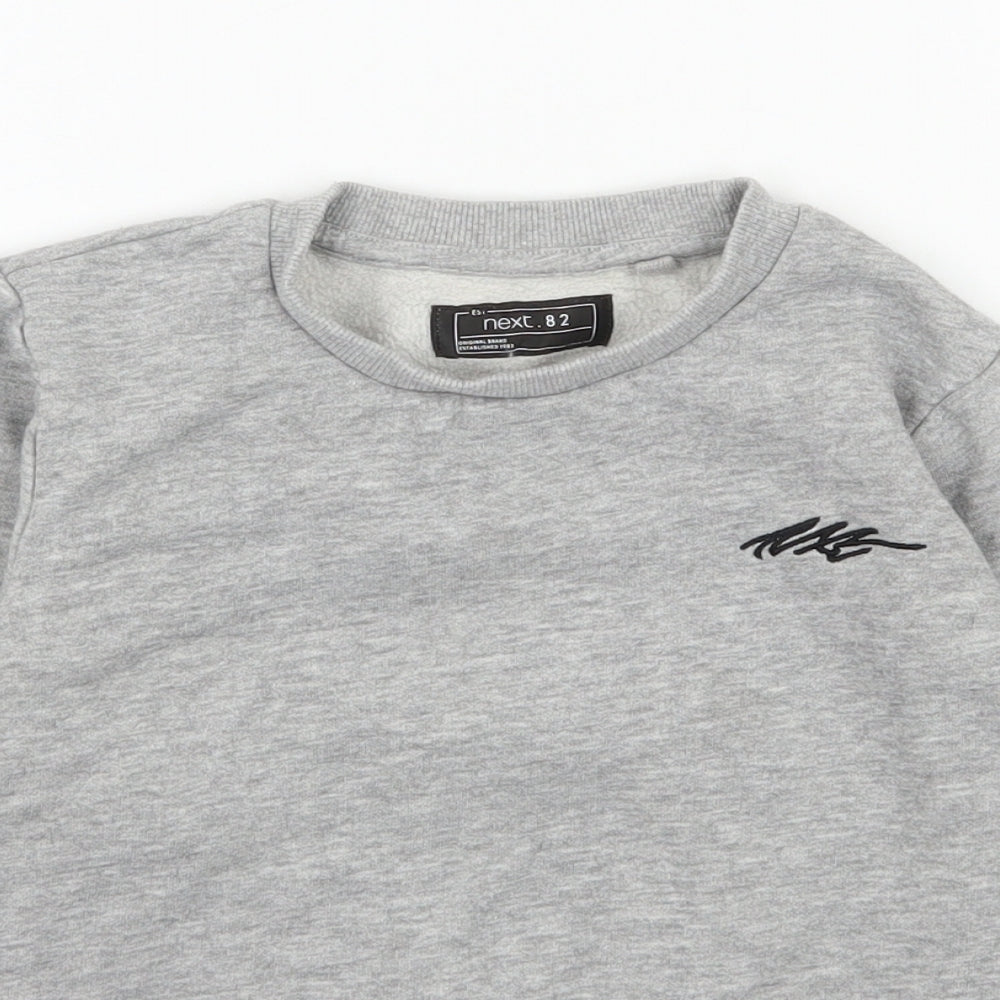NEXT Boys Grey  Cotton Pullover Sweatshirt Size 7 Years  Pullover