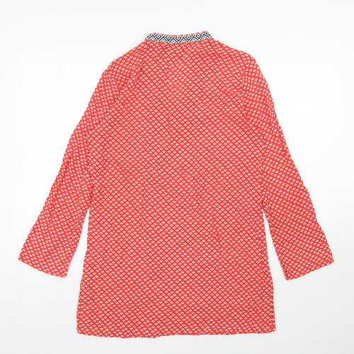 Forcynthia Womens Red Geometric Rayon Kaftan  Size M  V-Neck Pullover