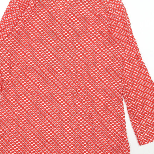 Forcynthia Womens Red Geometric Rayon Kaftan  Size M  V-Neck Pullover