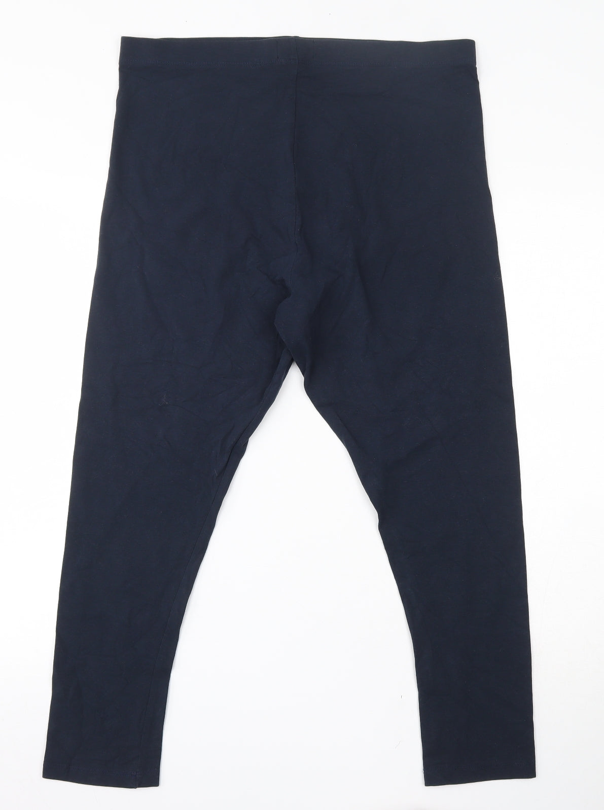Marks and Spencer Womens Blue  Cotton Cropped Leggings Size L L24 in