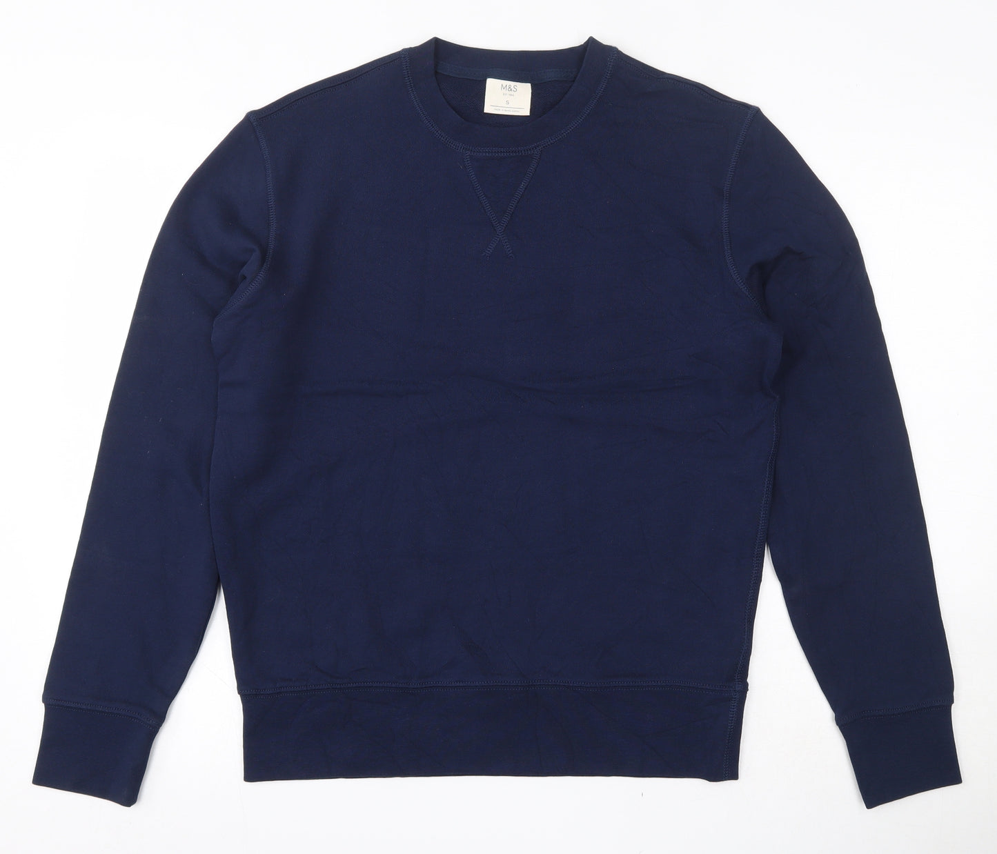 Marks and Spencer Mens Blue  Cotton Pullover Sweatshirt Size S