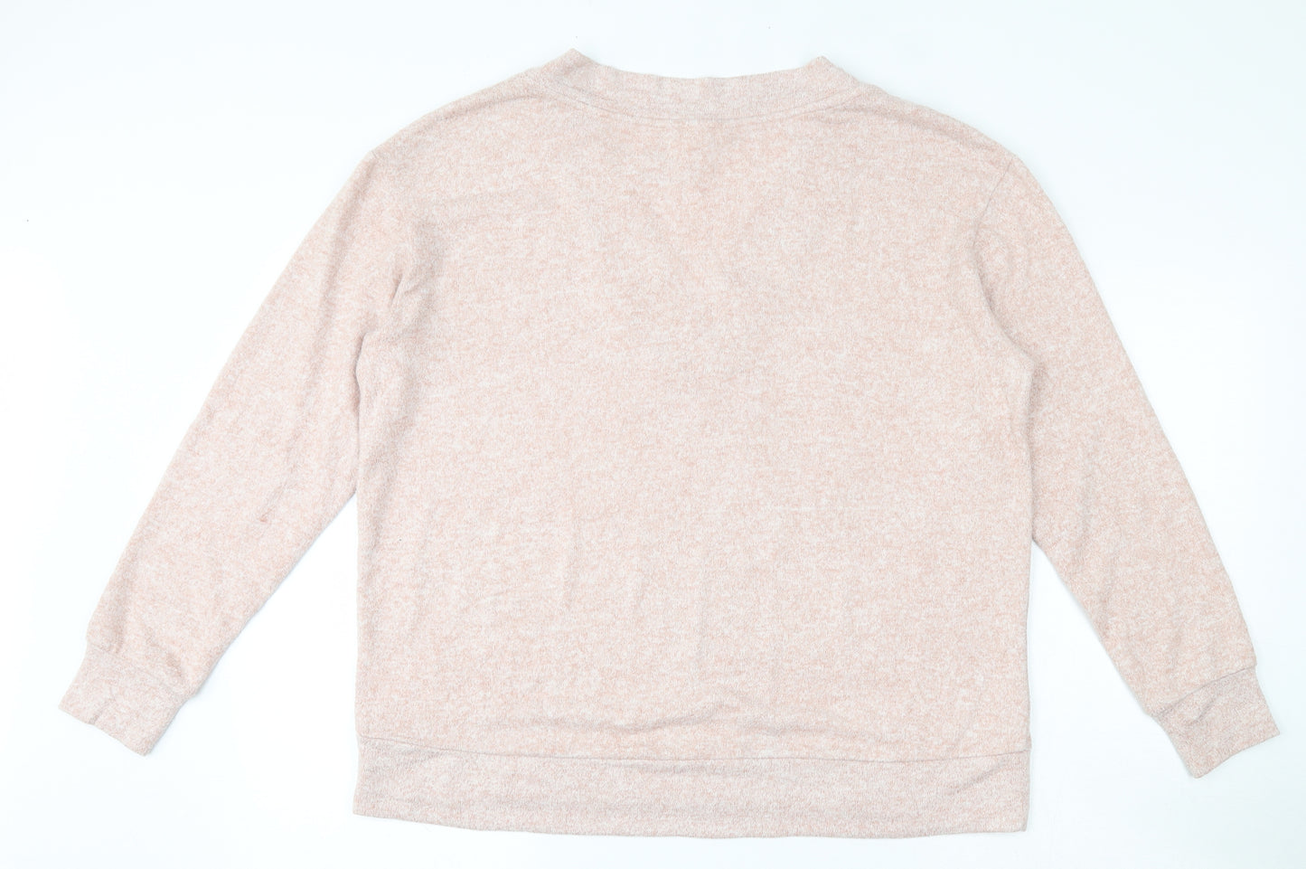 H&M Womens Pink V-Neck  Viscose Pullover Jumper Size M