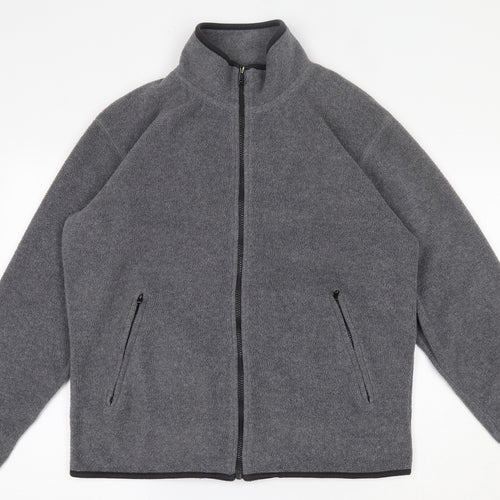 George Mens Grey  Polyester Full Zip Sweatshirt Size XS