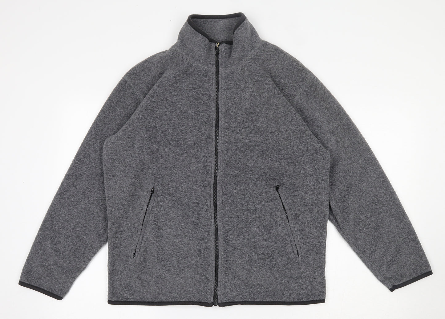 George Mens Grey  Polyester Full Zip Sweatshirt Size XS