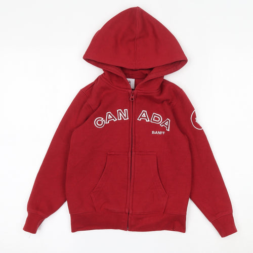 GGS Boys Red  Cotton Full Zip Hoodie Size 6 Years  Zip - Canada
