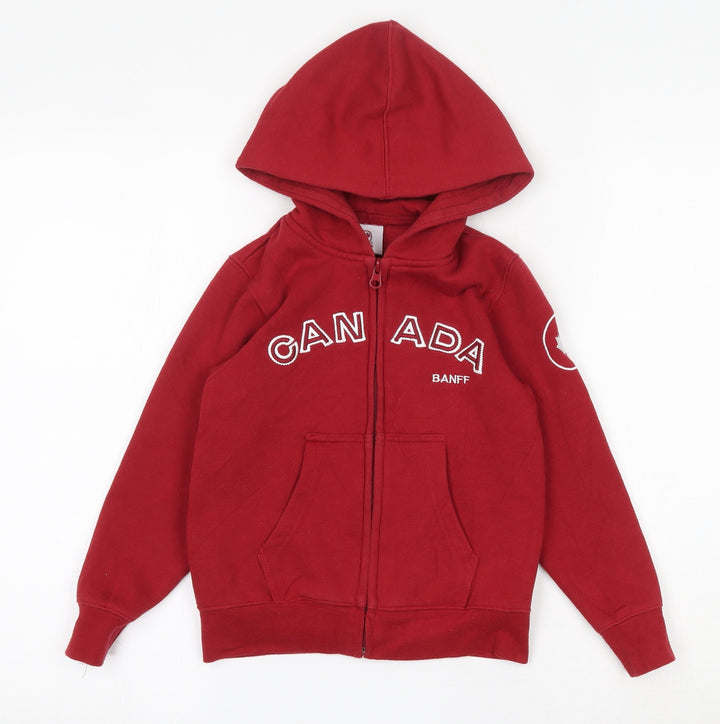 GGS Boys Red  Cotton Full Zip Hoodie Size 6 Years  Zip - Canada