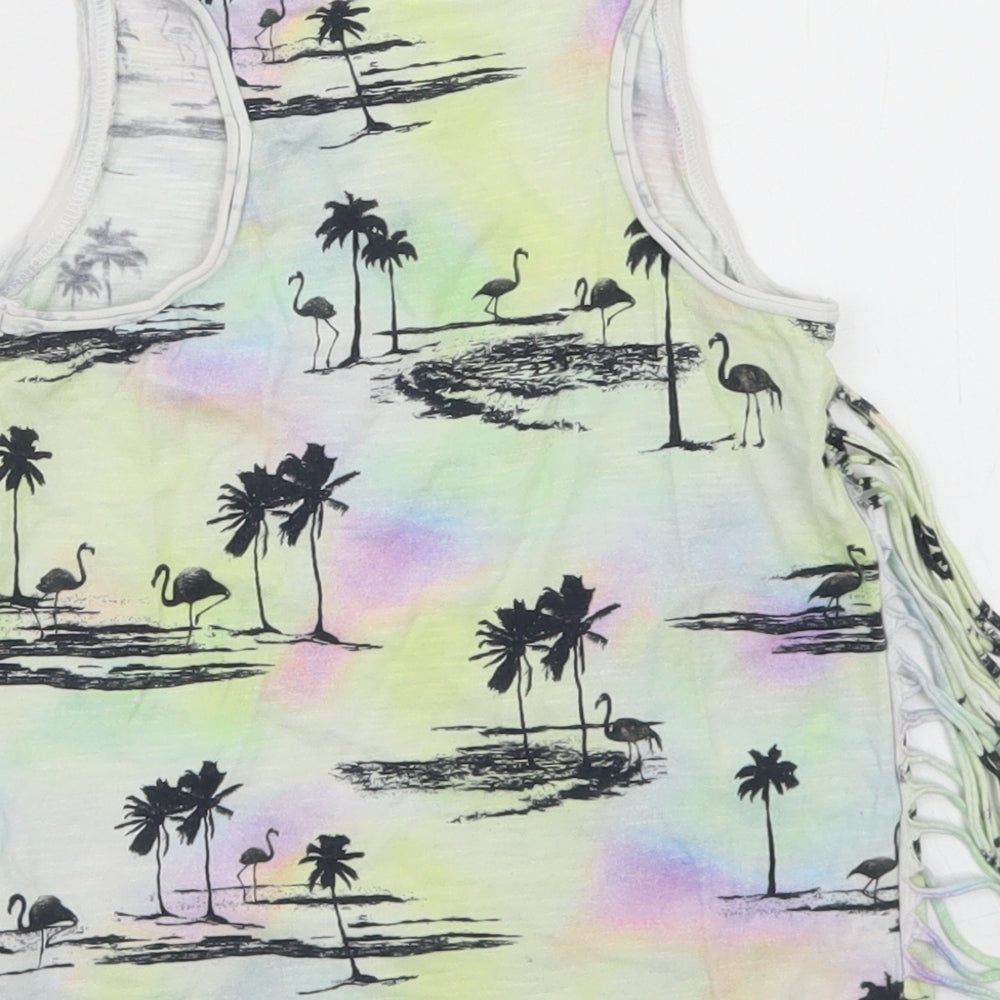 NEXT Girls Multicoloured  Cotton Basic Tank Size 5 Years Round Neck  - Palm Tree Print