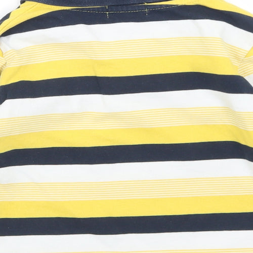 Bennie Kids Boys Yellow Striped Cotton Basic Polo Size 2 Years Collared Button