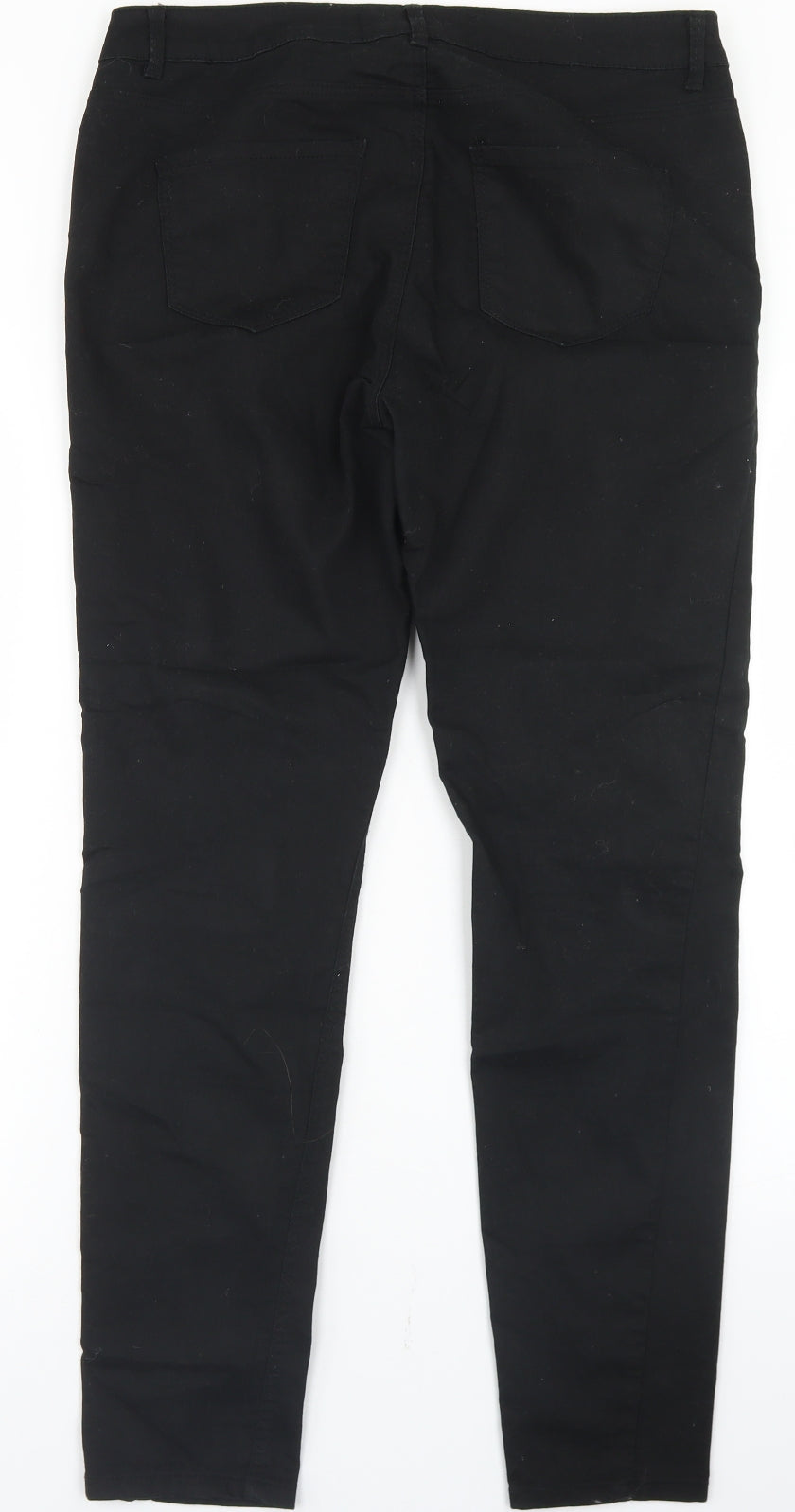 New Look Womens Black  Cotton Skinny Jeans Size 14 L29 in Regular Button