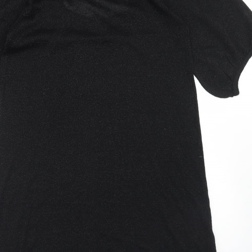 Nouveau Luxe Womens Black Scoop Neck  Viscose Tunic Jumper Size 12