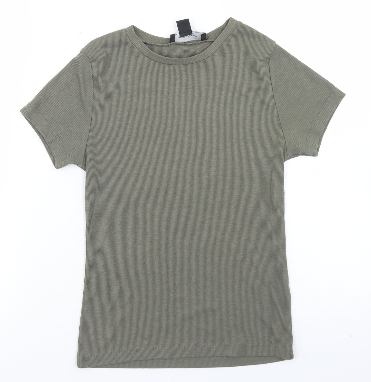 Atmosphere Womens Green  Polyester Cropped T-Shirt Size 8 Round Neck