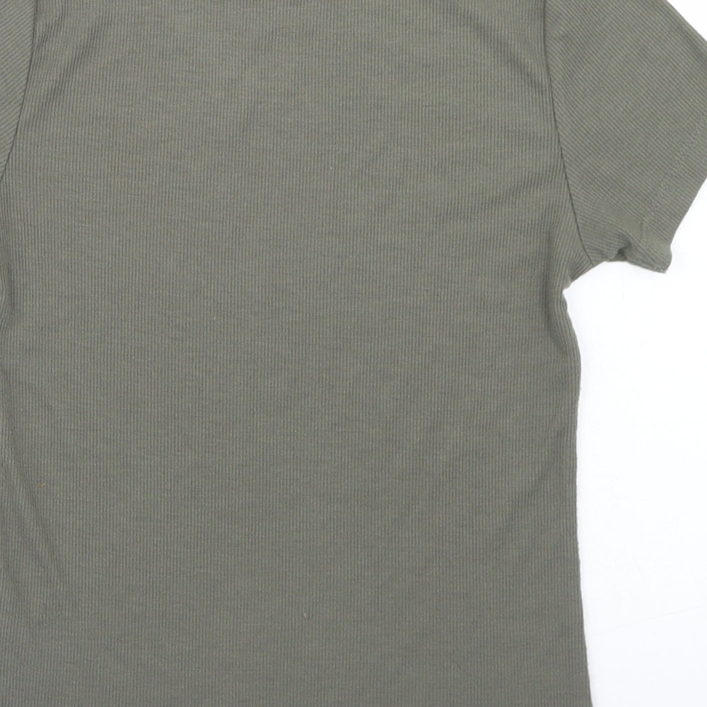 Atmosphere Womens Green  Polyester Cropped T-Shirt Size 8 Round Neck