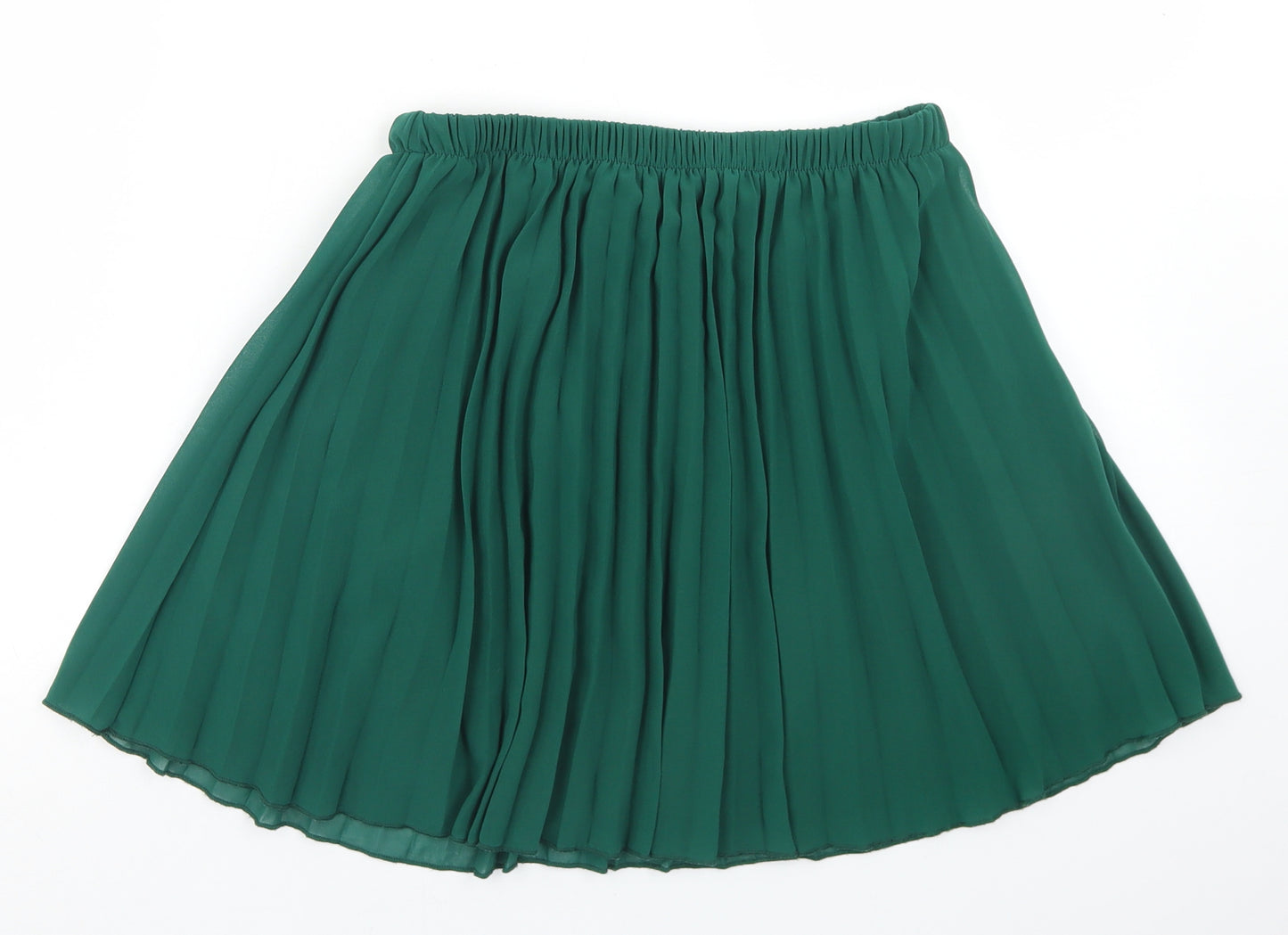 Missguided Womens Green  Polyester Pleated Skirt Size S