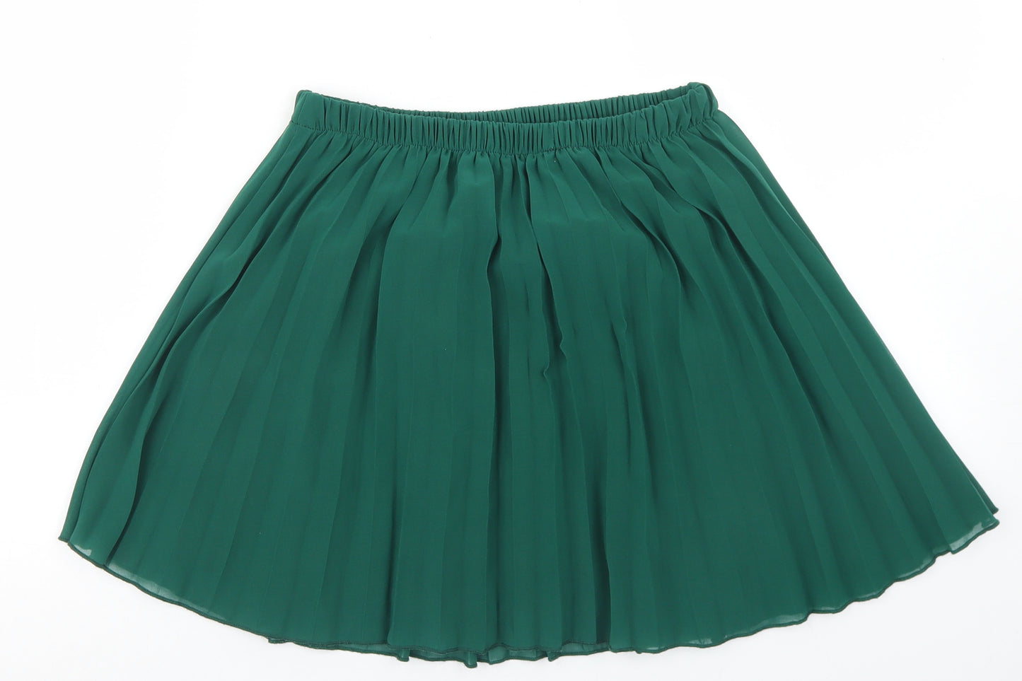 Missguided Womens Green  Polyester Pleated Skirt Size S