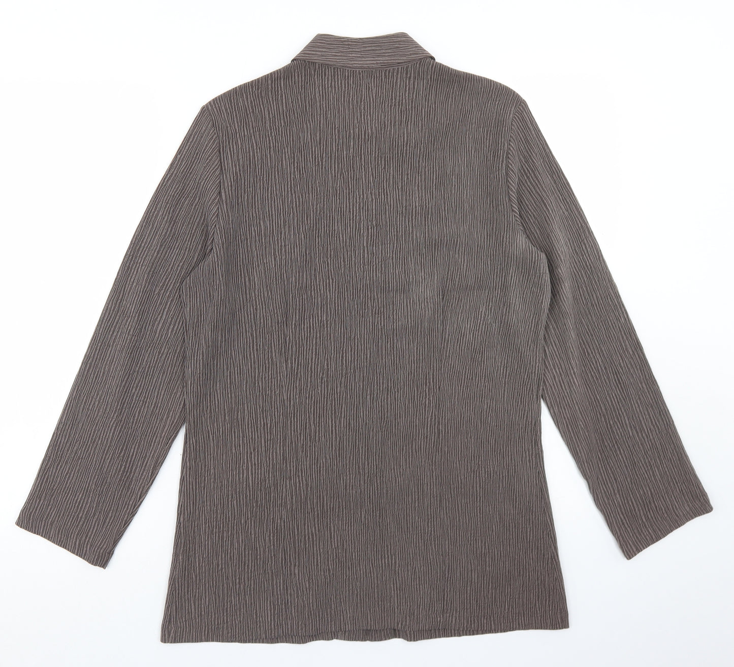 Marks and Spencer Womens Brown  Polyester Basic Button-Up Size 10 Collared