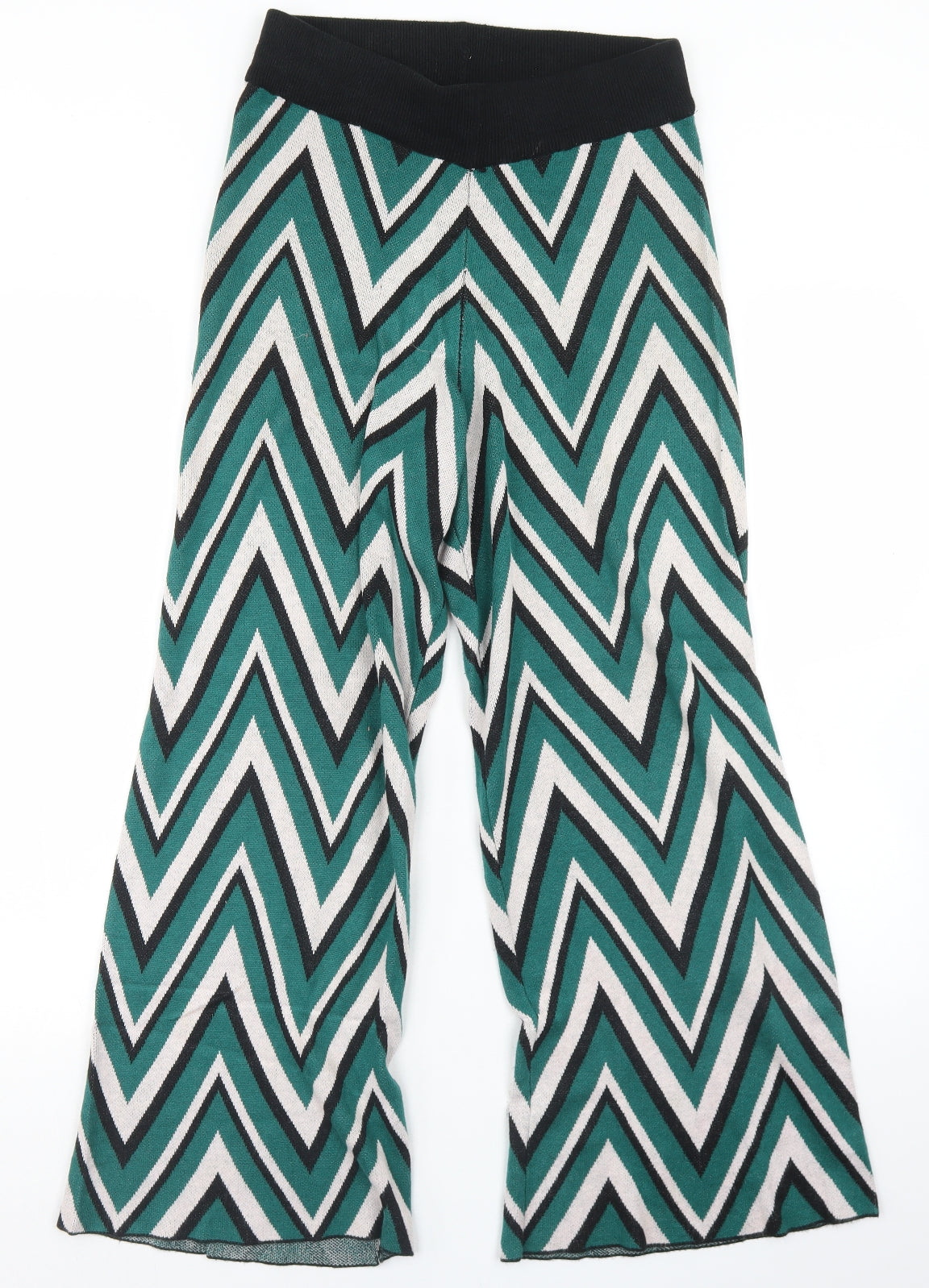 VERO MODA Womens Green Herringbone Viscose Trousers  Size S L25 in Regular