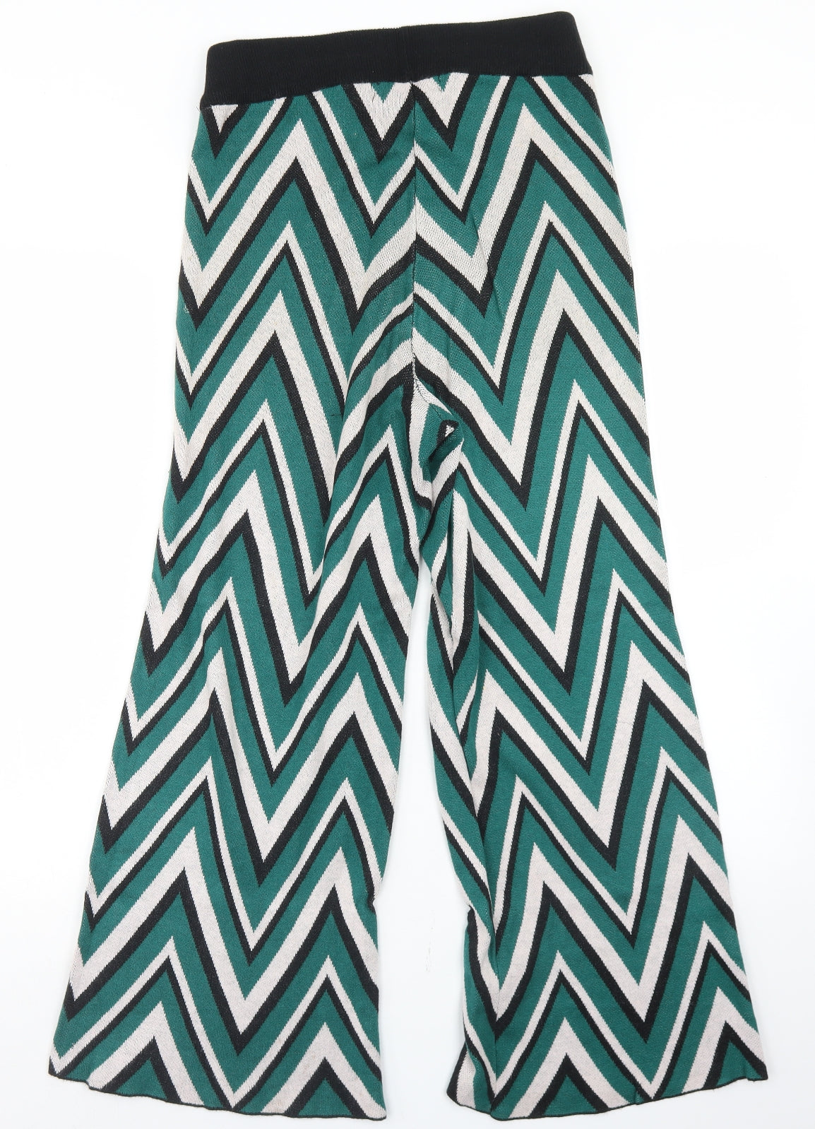 VERO MODA Womens Green Herringbone Viscose Trousers  Size S L25 in Regular