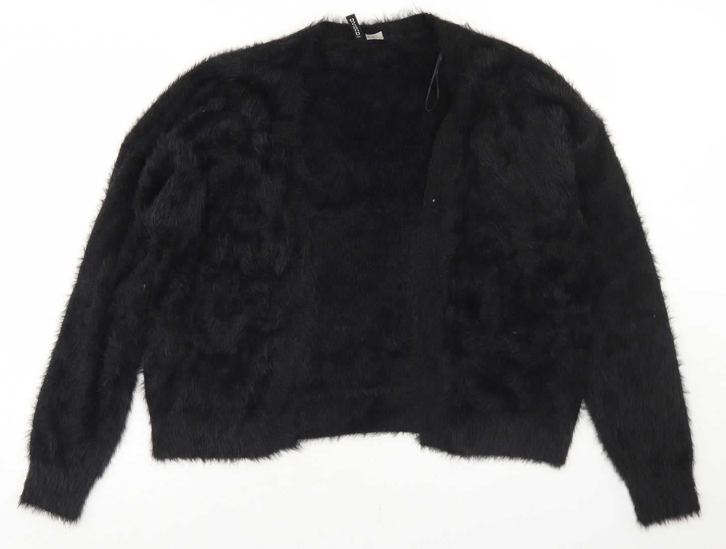 Divided Womens Black Round Neck  Polyamide Cardigan Jumper Size M