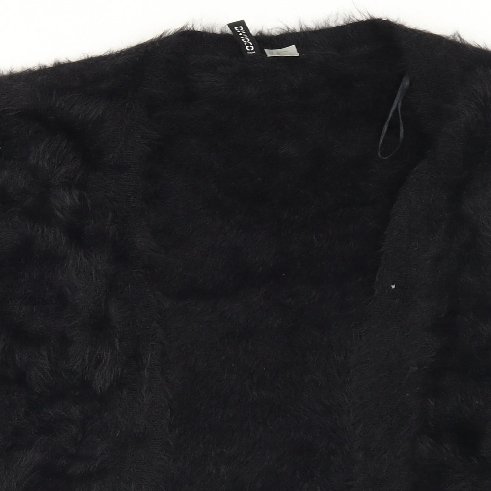 Divided Womens Black Round Neck  Polyamide Cardigan Jumper Size M