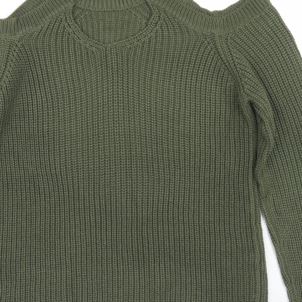 Select Womens Green Round Neck  Acrylic Pullover Jumper Size 14   - Cut Out