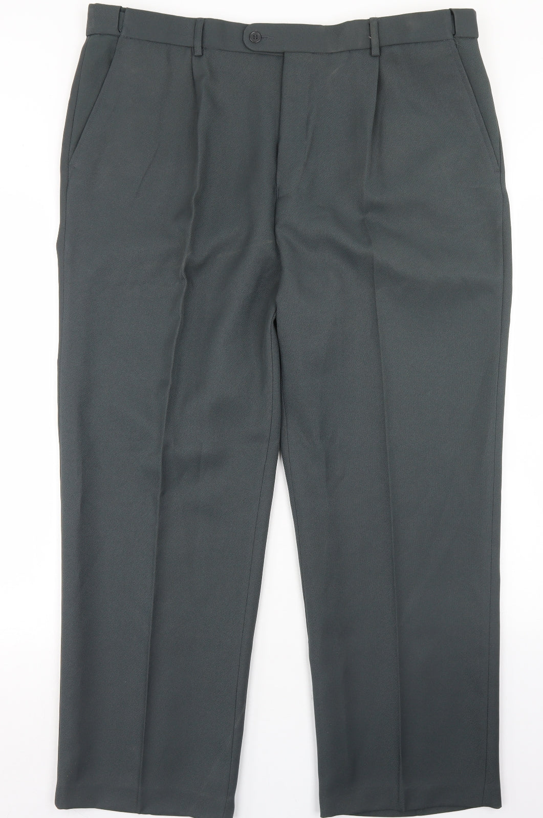 Savatini Mens Grey  Polyester Dress Pants Trousers Size 42 in L31 in Regular Hook & Eye