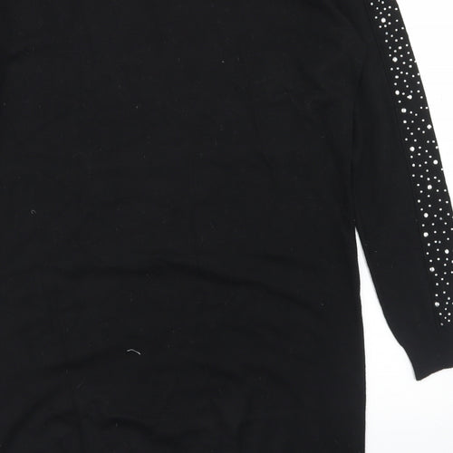 George Womens Black Round Neck  Viscose Tunic Jumper Size 12
