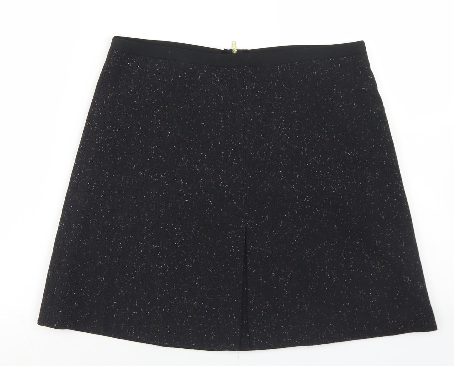 H&M Womens Black  Wool A-Line Skirt Size 10   Zip