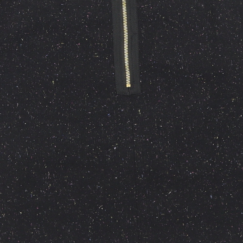 H&M Womens Black  Wool A-Line Skirt Size 10   Zip