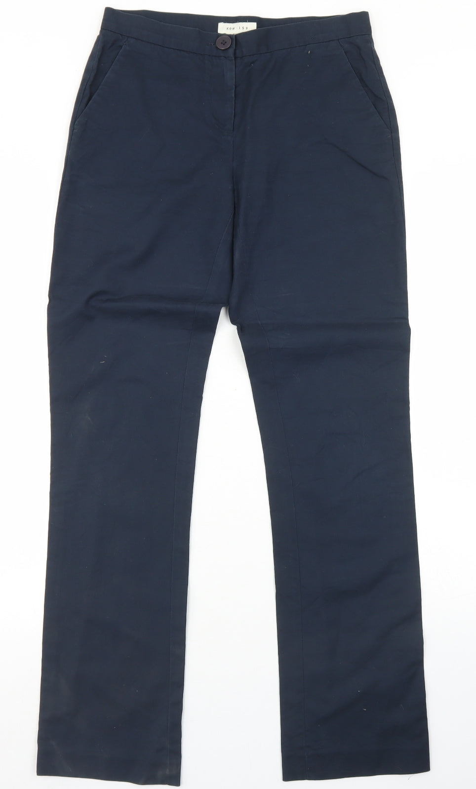 KEW Womens Blue  Cotton Chino Trousers Size 8 L31 in Regular Button