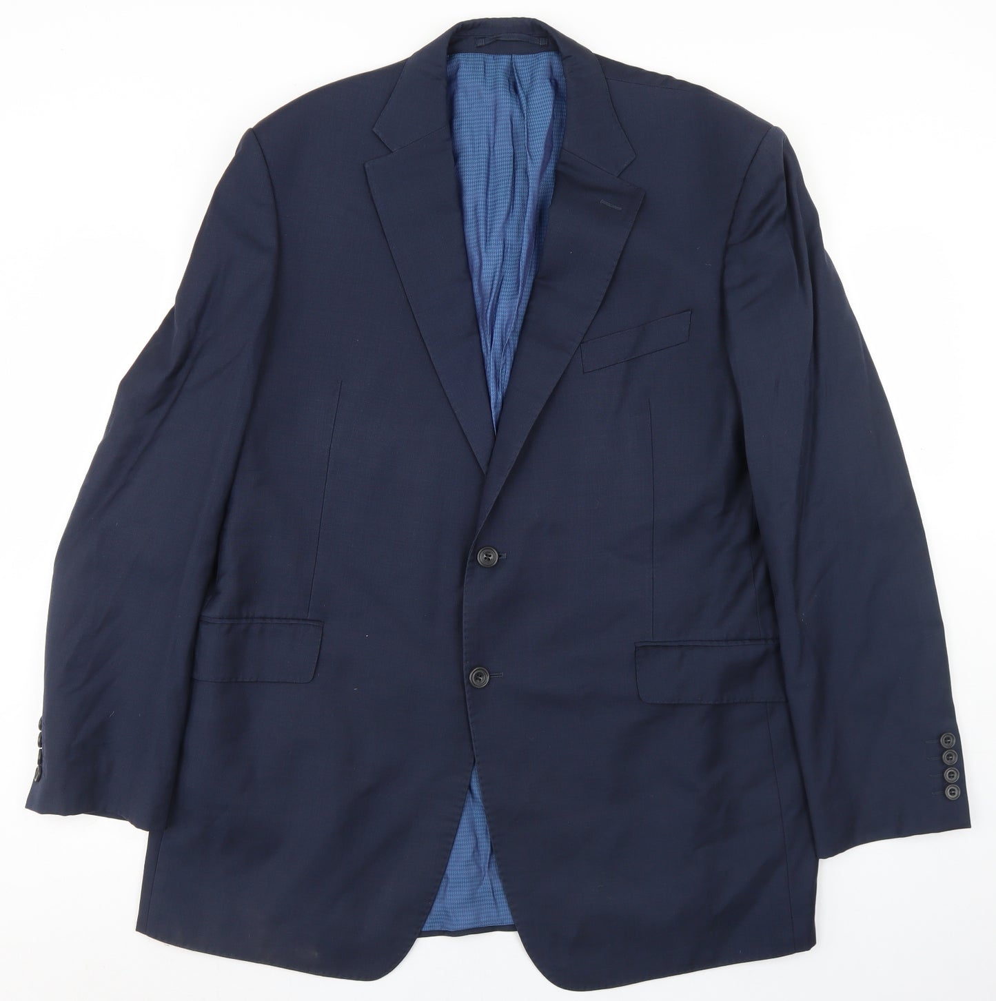 Sartorial Mens Blue  Wool Jacket Blazer Size 44