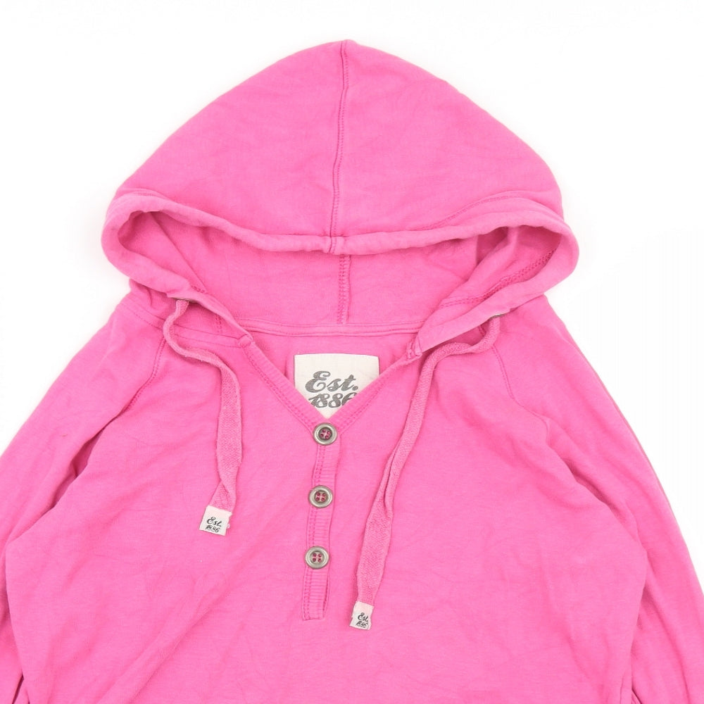 E-vie Womens Pink  Cotton Pullover Hoodie Size 12