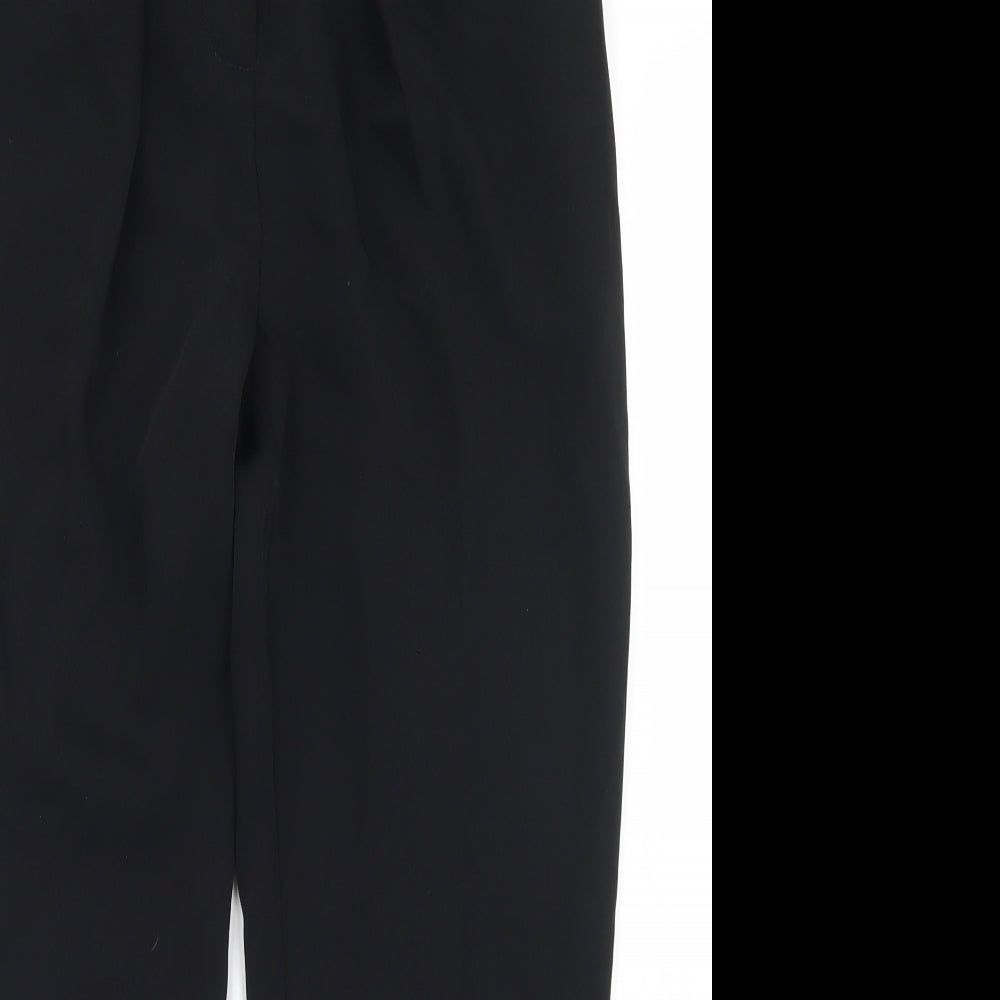 F&F Womens Black  Polyester Dress Pants Trousers Size 10 L27 in Regular Button