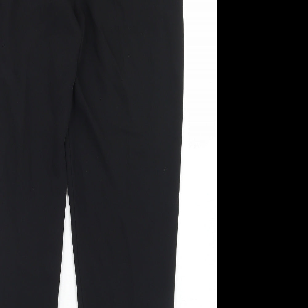 F&F Womens Black  Polyester Dress Pants Trousers Size 10 L27 in Regular Button