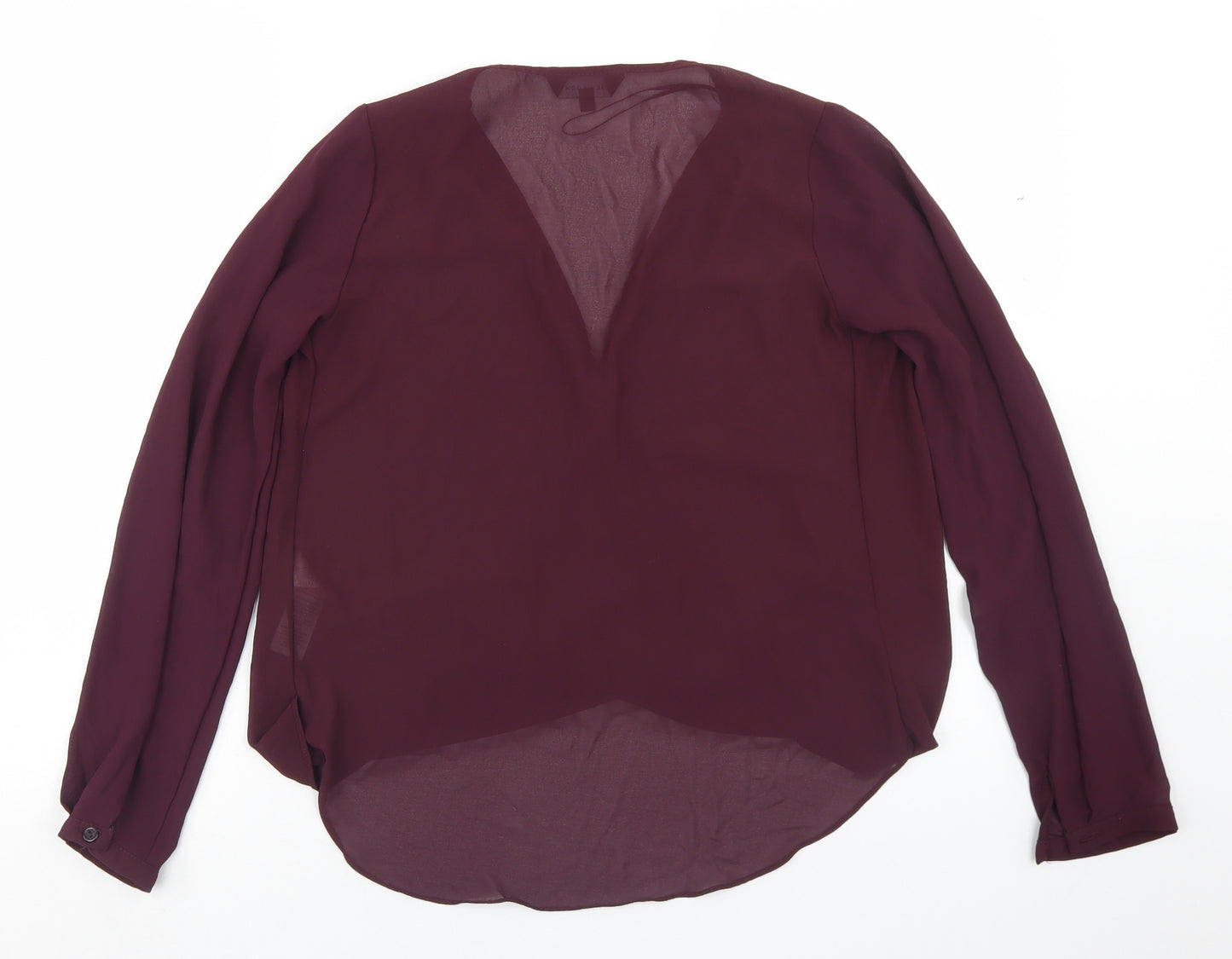 New Look Womens Purple  Polyester Basic Blouse Size 8 V-Neck
