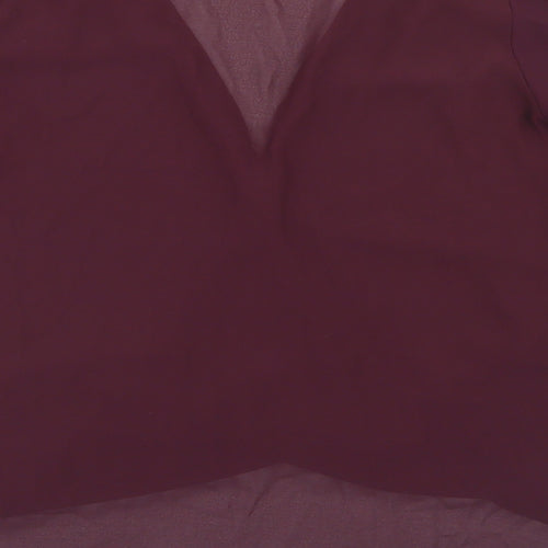 New Look Womens Purple  Polyester Basic Blouse Size 8 V-Neck