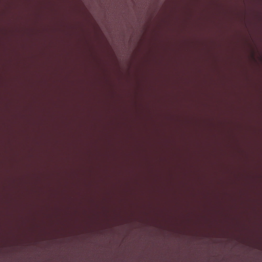 New Look Womens Purple  Polyester Basic Blouse Size 8 V-Neck