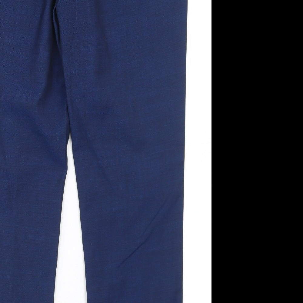 Matalan Mens Blue  Polyester Dress Pants Trousers Size 34 in L31 in Regular Hook & Eye