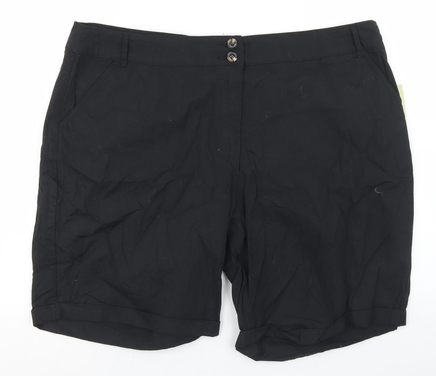 V by Very Womens Black  Cotton Cargo Shorts Size 20 L6 in Regular Button