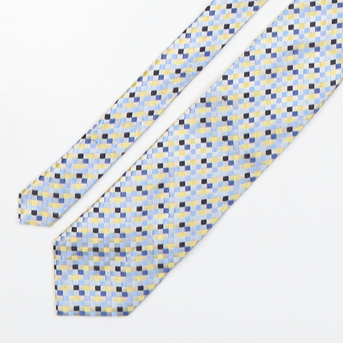 Soprano Mens Multicoloured Geometric Silk Pointed Tie One Size