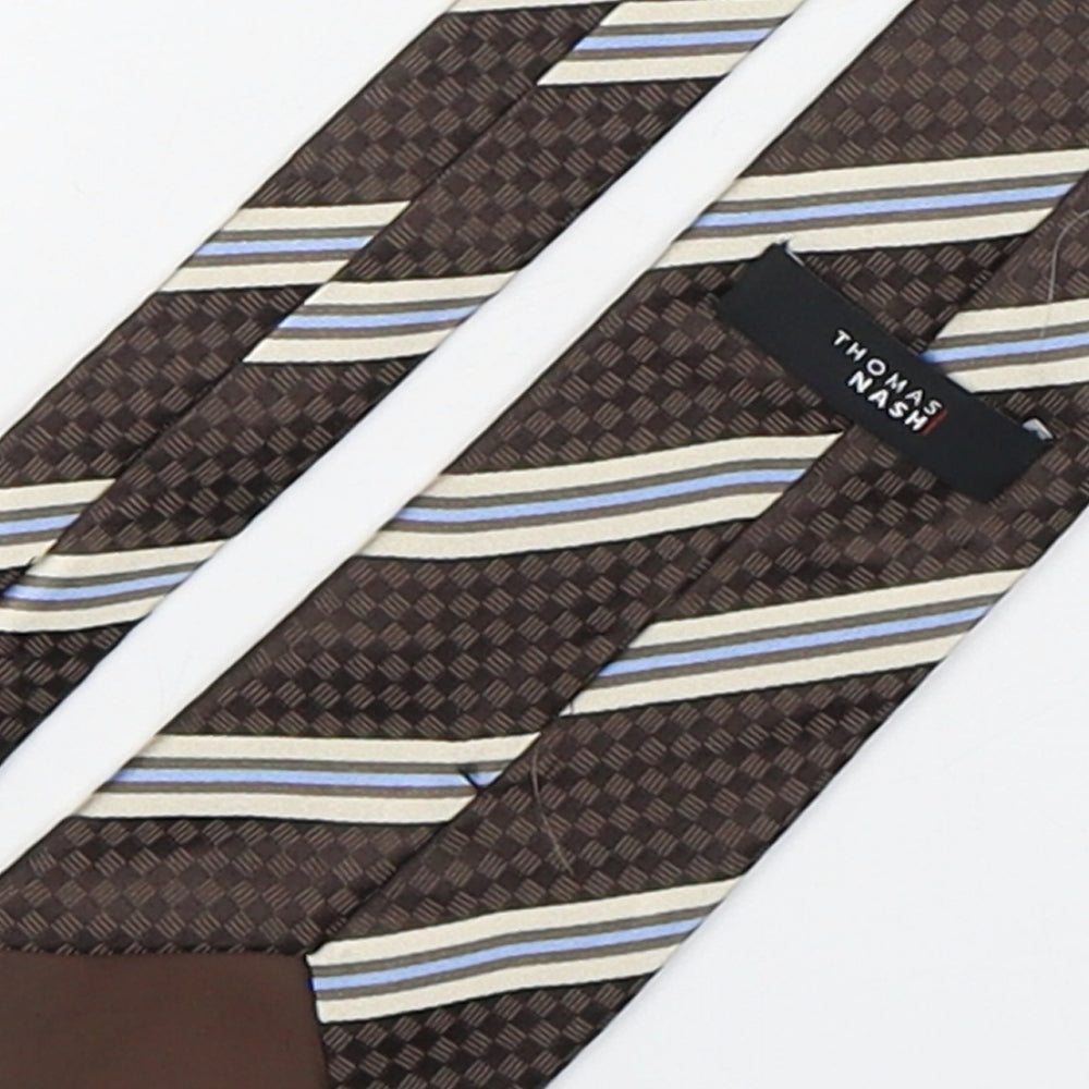 Thomas Nash Mens Multicoloured Striped Silk Pointed Tie One Size