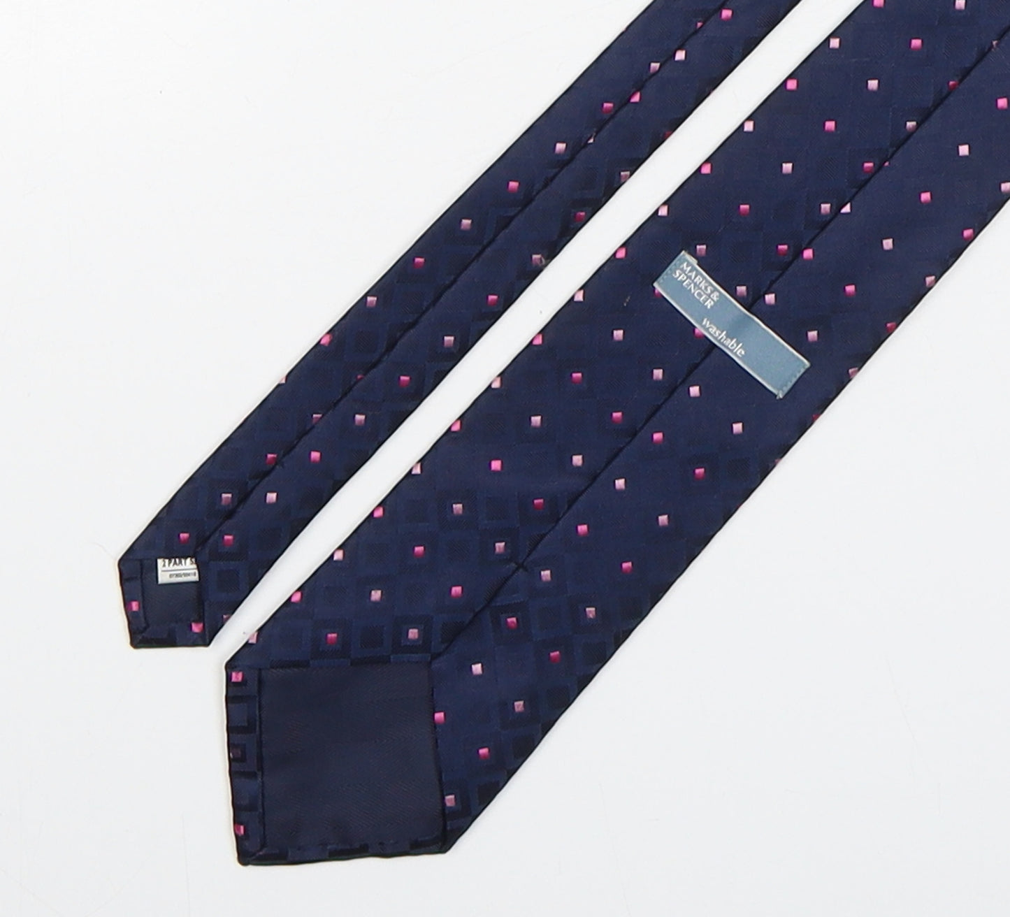 Marks and Spencer Mens Multicoloured Geometric Polyester Pointed Tie One Size