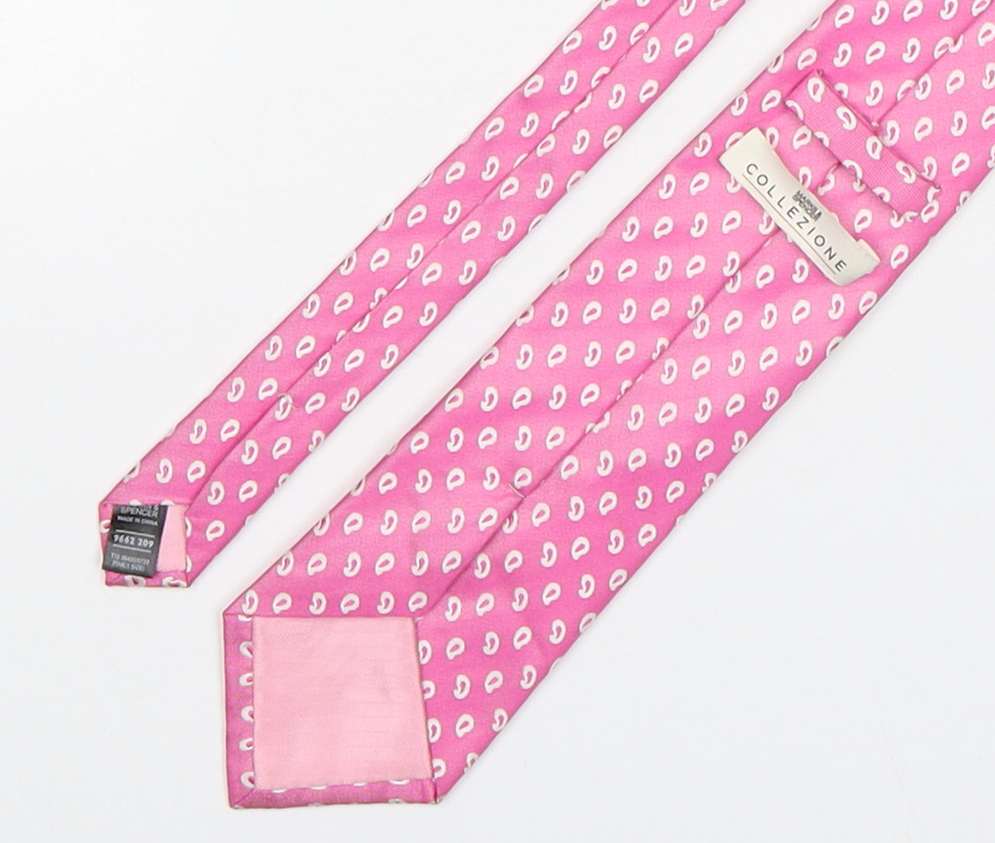 Marks and Spencer Mens Pink Paisley Silk Pointed Tie One Size