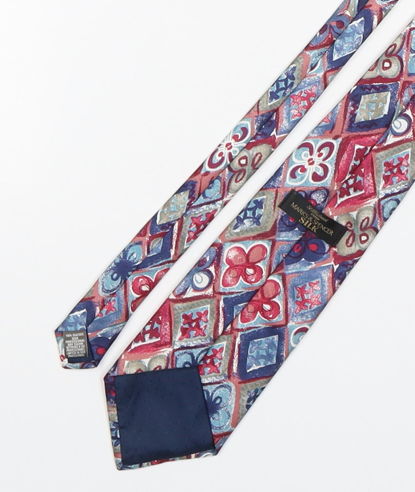 Marks and Spencer Mens Multicoloured Floral Silk Pointed Tie One Size