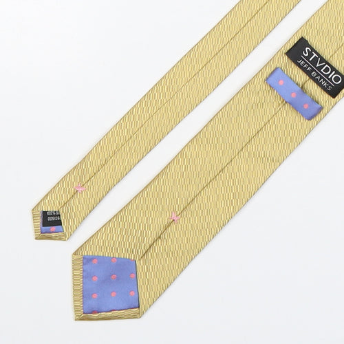 Jeff Banks  Mens Gold  Silk Pointed Tie One Size