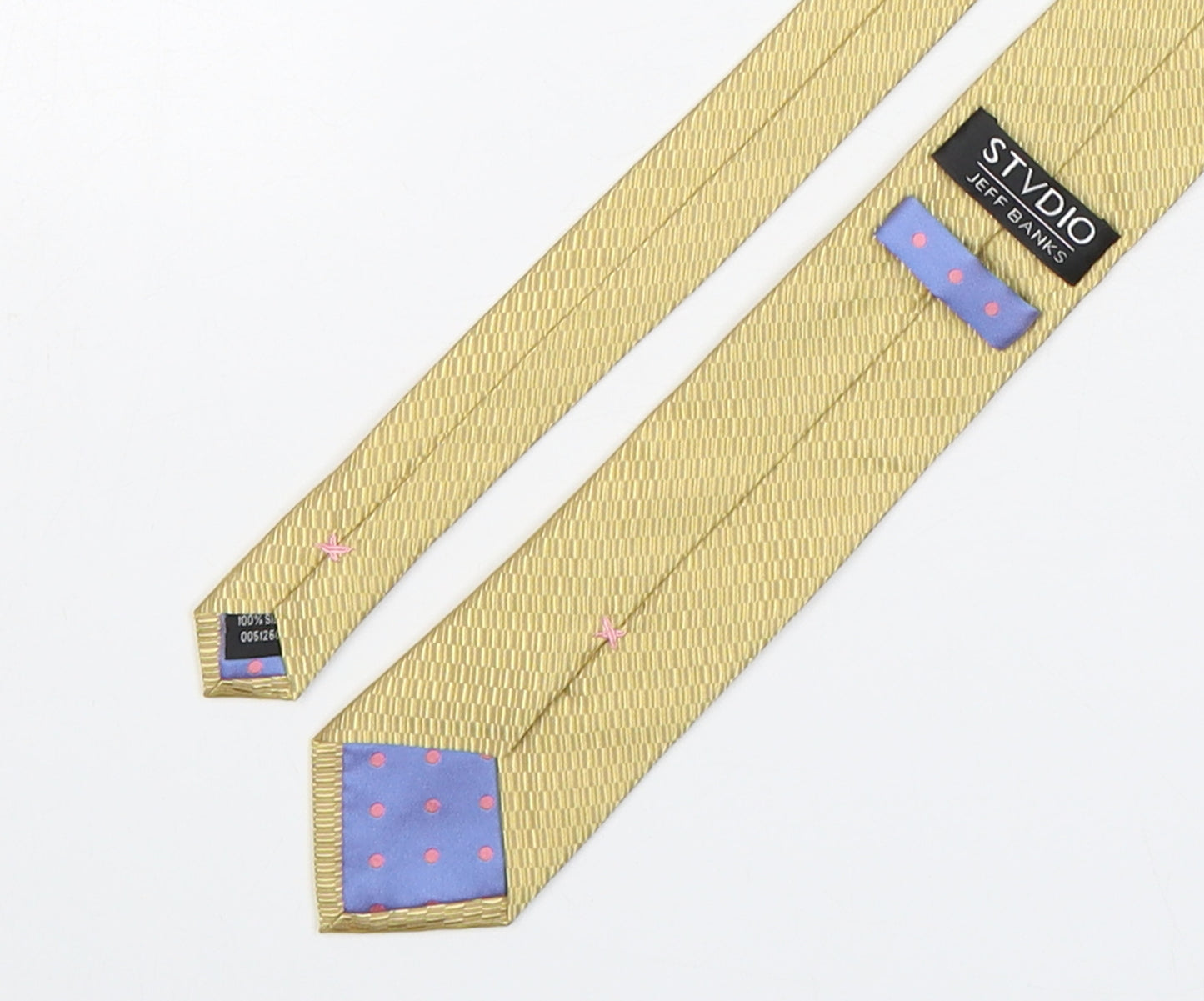 Jeff Banks  Mens Gold  Silk Pointed Tie One Size
