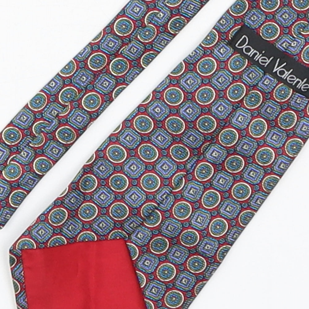 Daniel Valenle  Mens Multicoloured Paisley Silk Pointed Tie One Size